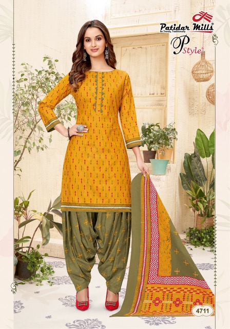 Patidar P Style Vol-47 Cotton Designer Patiyala Dress Material Suit